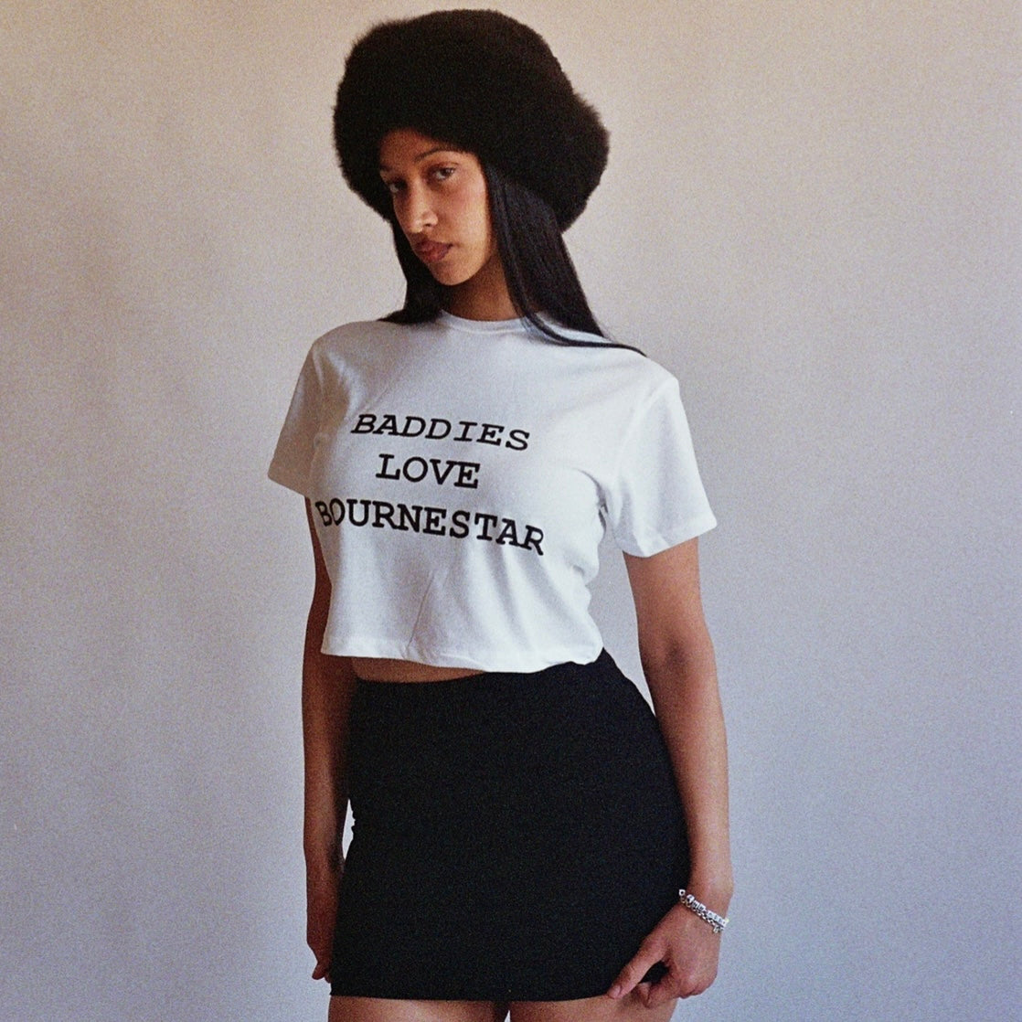 "BADDIES LOVE BOURNESTAR" baby tee