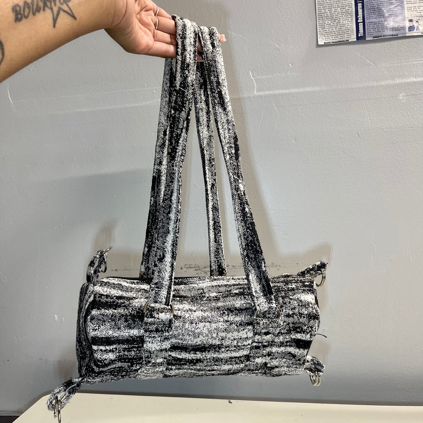 Stripped Mini Duffle - Black/White