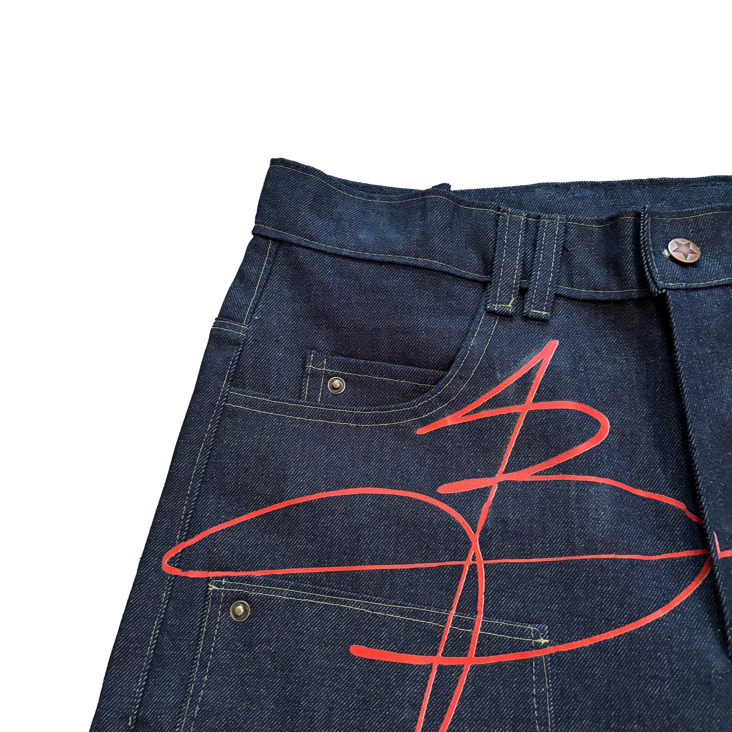 Script Denim Jorts