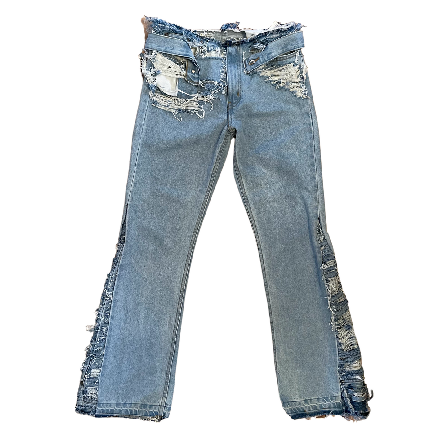 Flared Distressed Denim