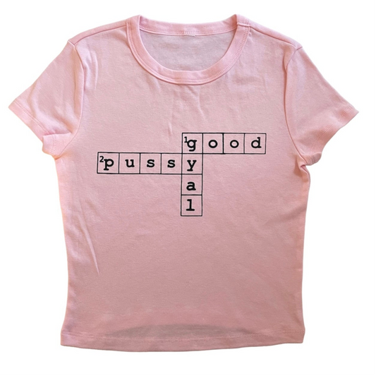 Explicit Crossword Baby Tee [Pink]