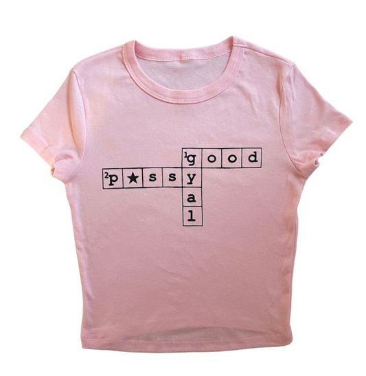 Censored Crossword Baby Tee [Pink]