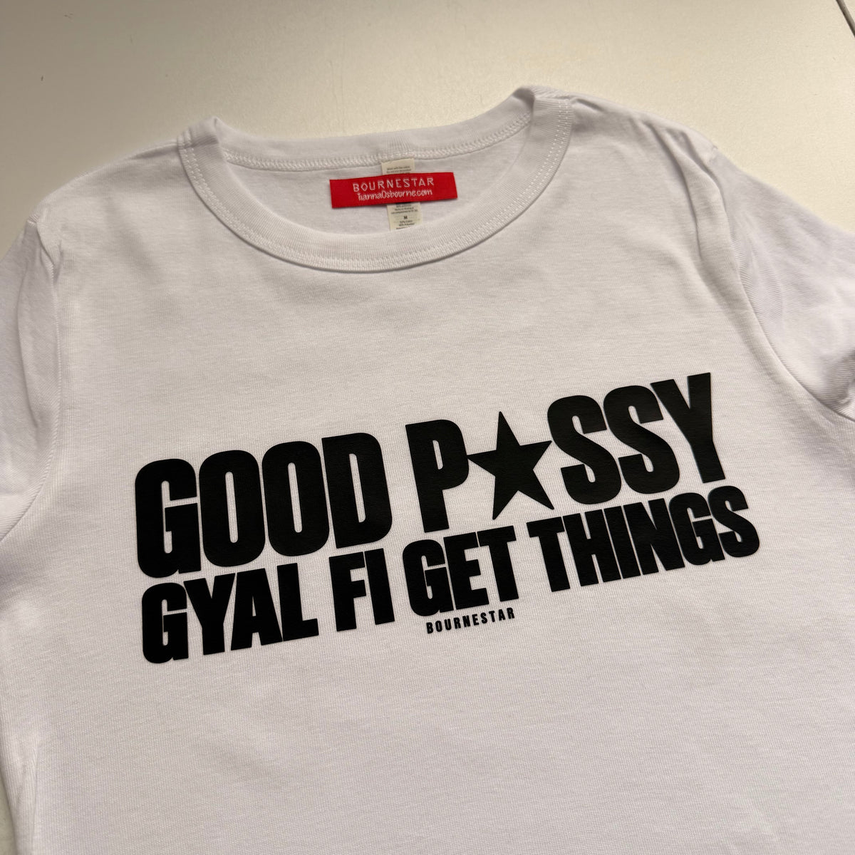 Good Gyal Baby Tee [White]