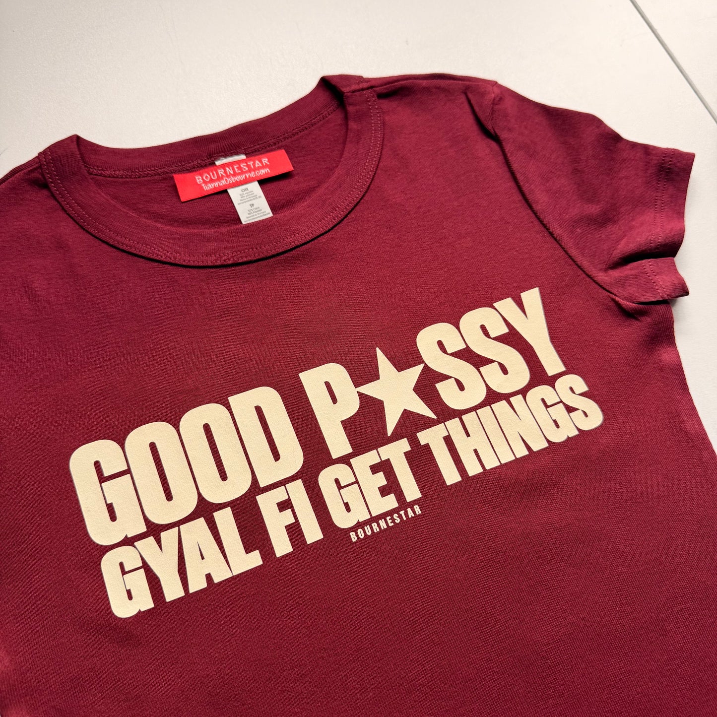 Good Gyal Baby Tee [Maroon]