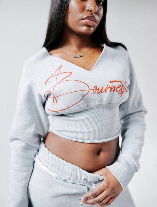 Cinched Waist Sweatshirt [Gray]