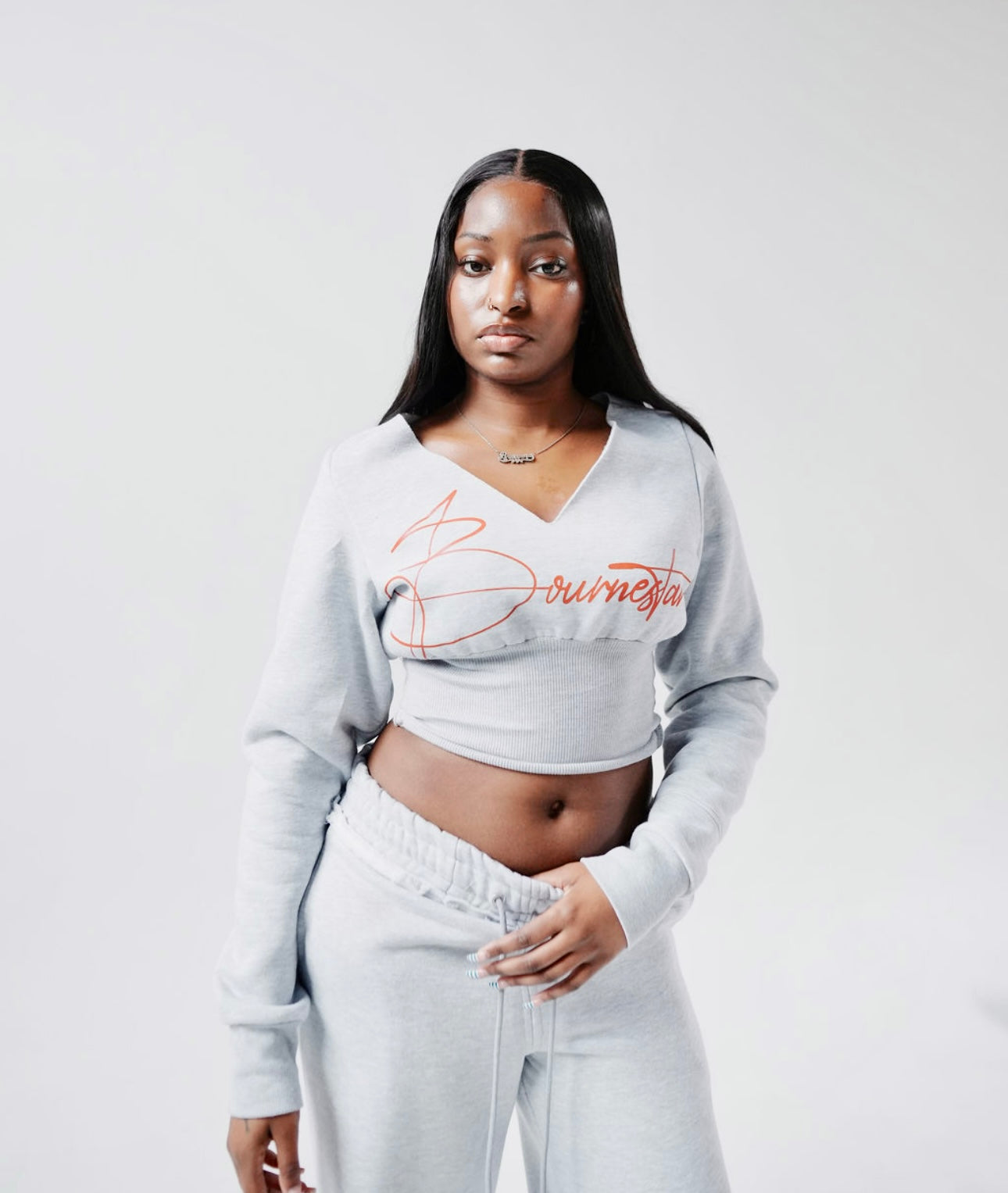 トップス the campamento Grey Contrast sweat 7-8y Cinched Waist Sweatshirt [Gray] – By Tianna Osbourne