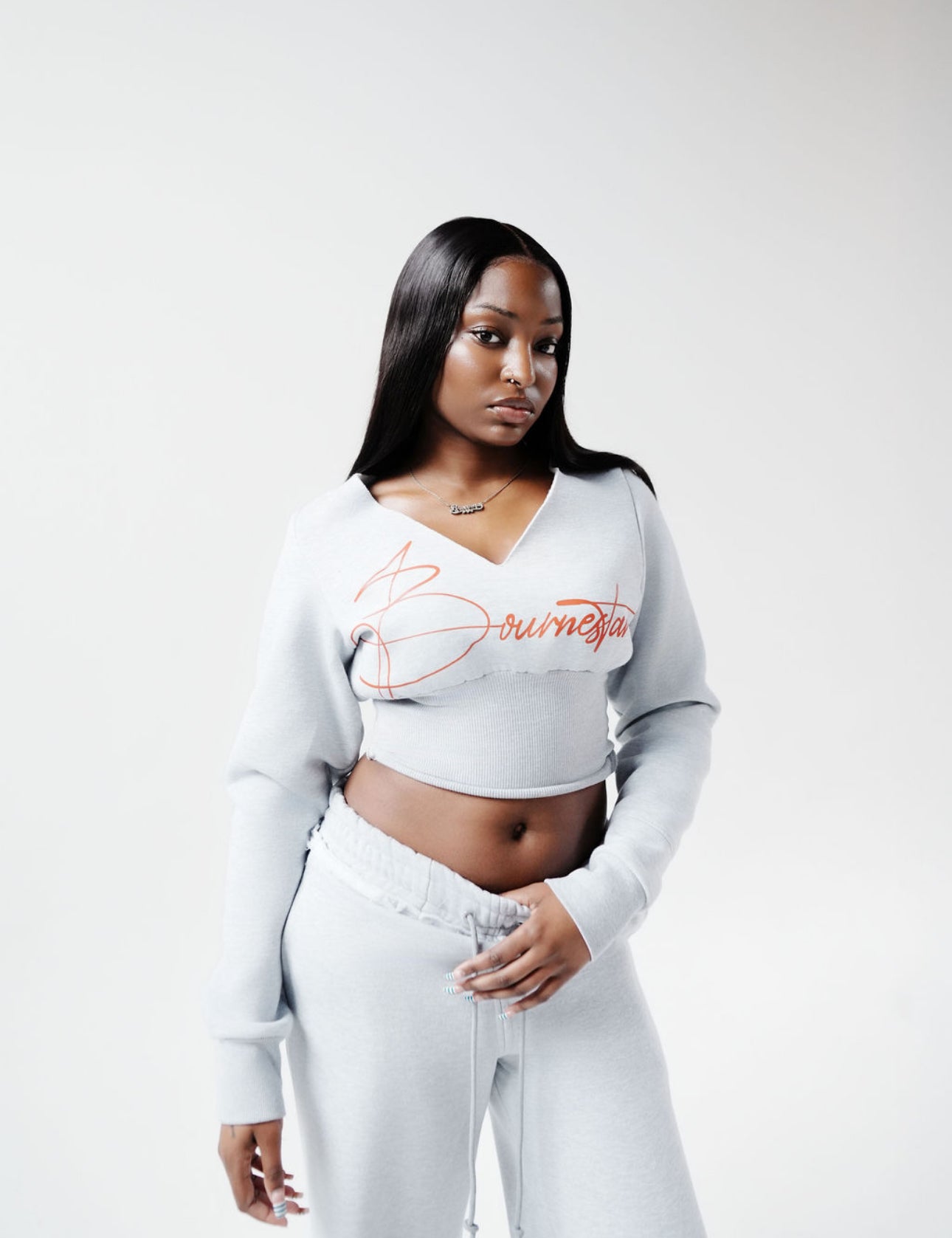 Cinched Waist Sweatshirt [Gray]