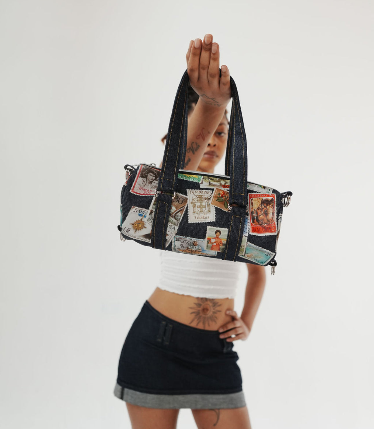Jamaican Postage Mini Duffle [Denim] – By Tianna Osbourne