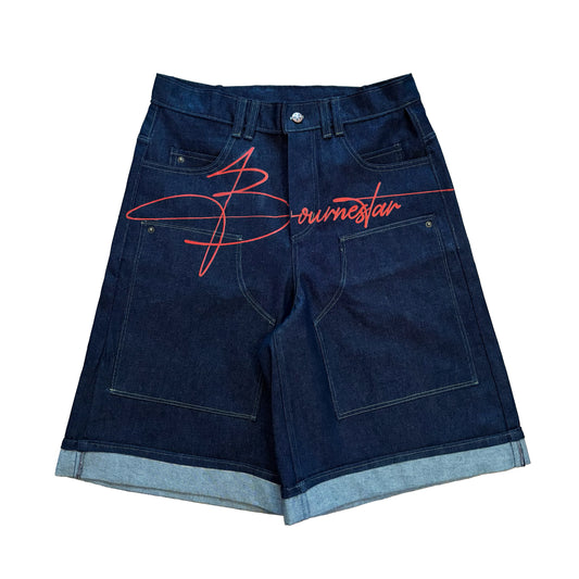 Script Denim Jorts