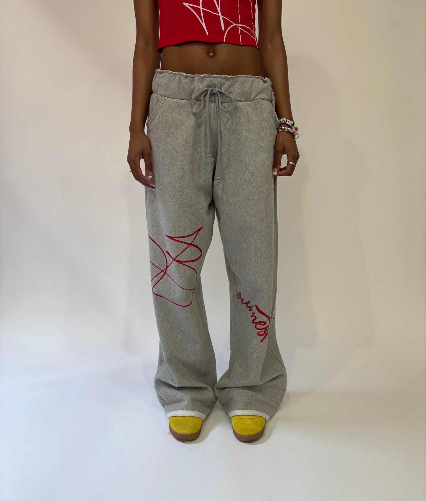 Script Wide Leg Sweatpants