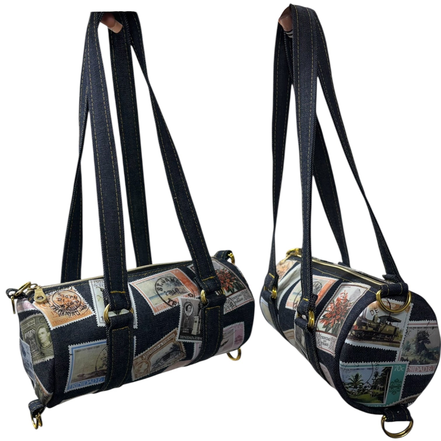Custom Postage Mini Duffle [Denim | Other Countries] – By Tianna