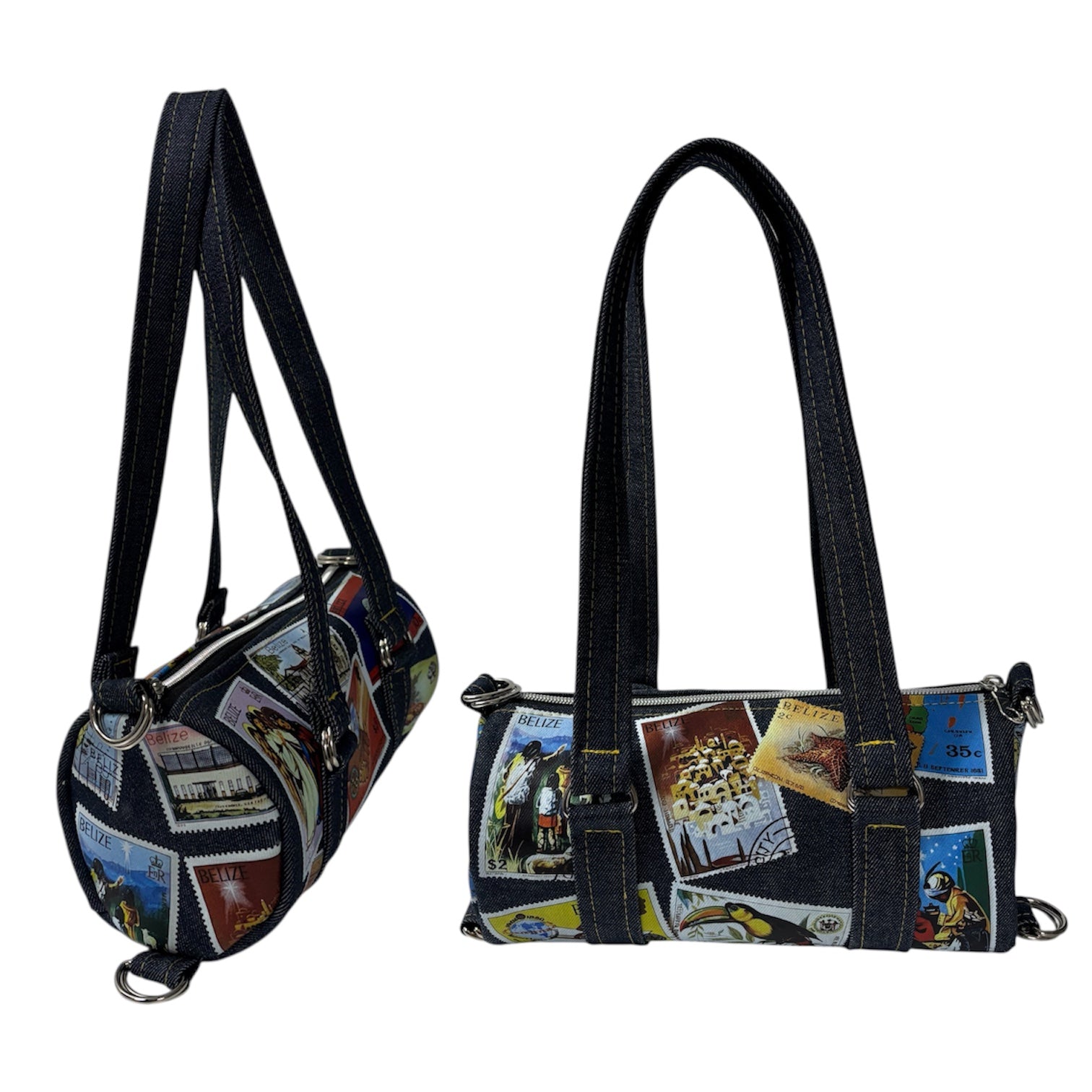 Custom Postage Mini Duffle [Denim | Other Countries] – By Tianna