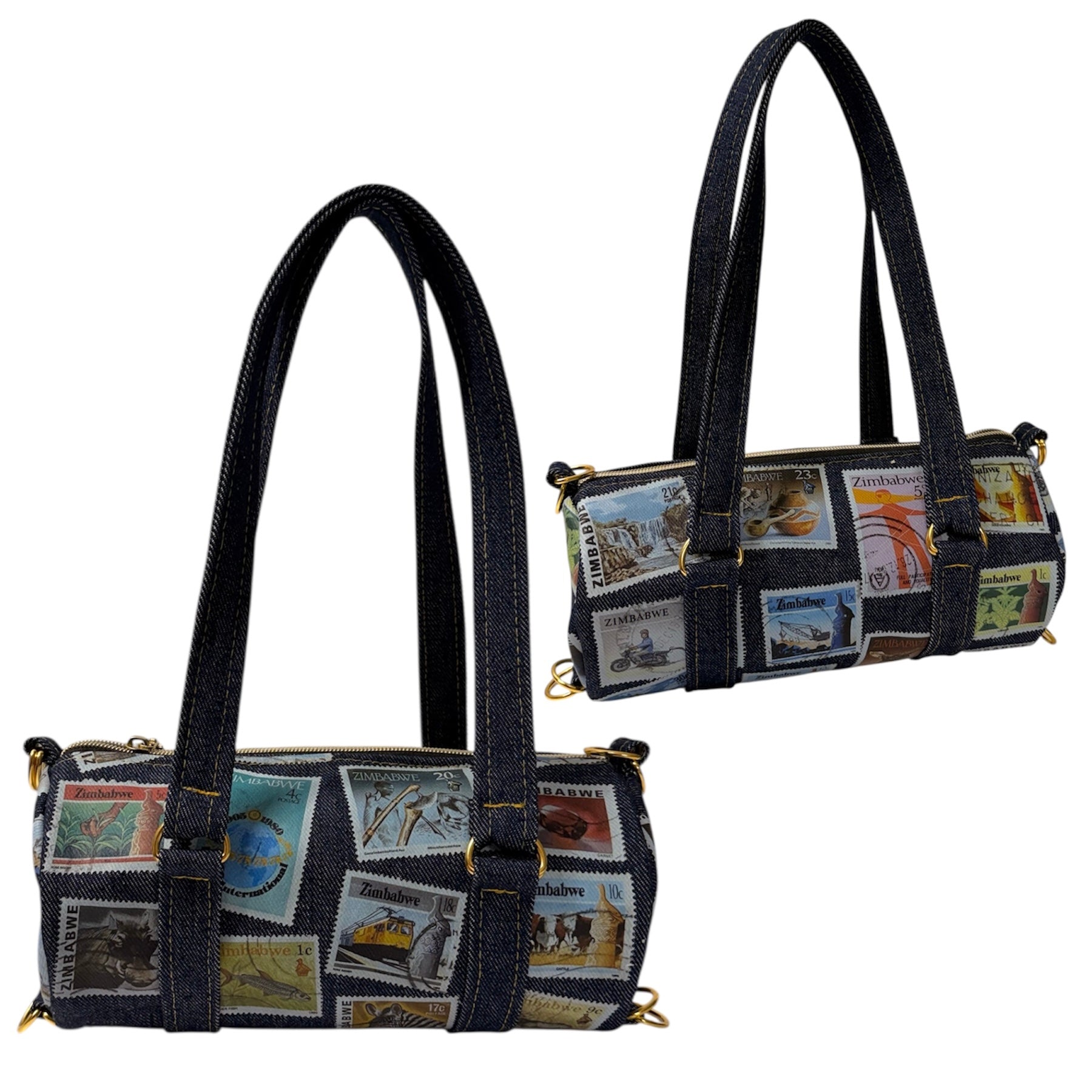 Custom Postage Mini Duffle [Denim | Other Countries] – By Tianna