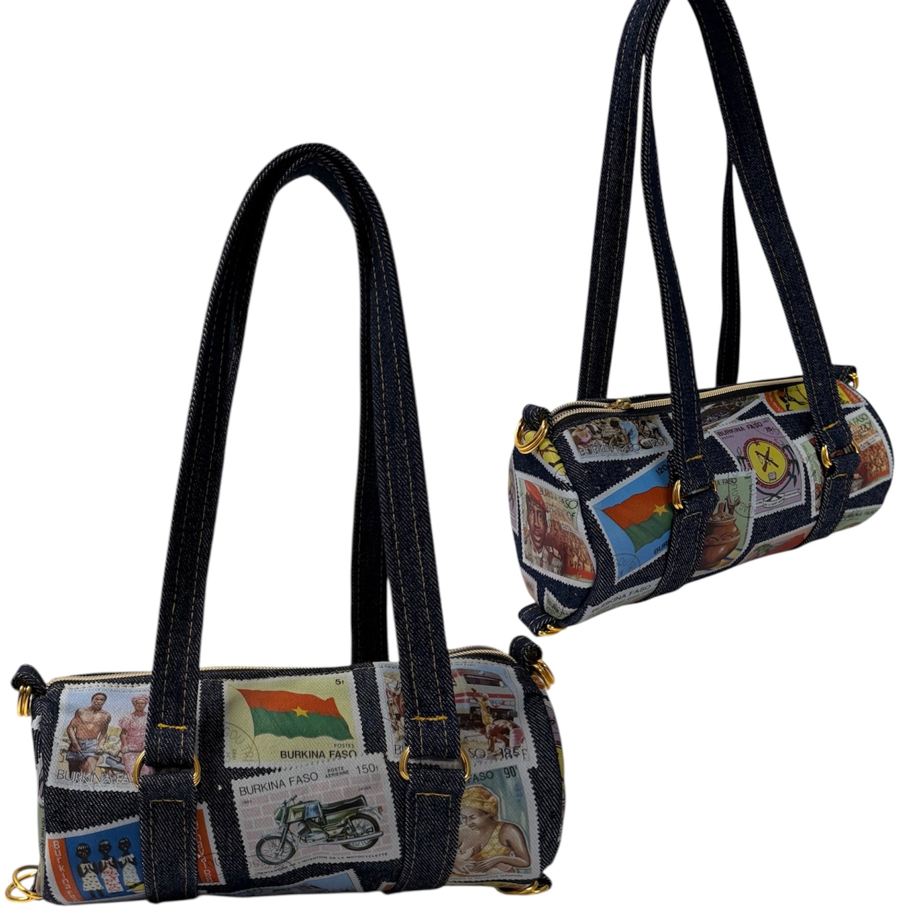 Custom Postage Mini Duffle [Denim | Other Countries] – By Tianna