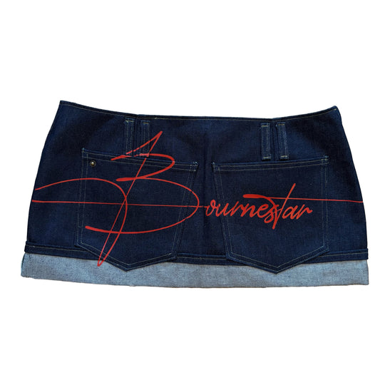 Script Denim Mini Skirt