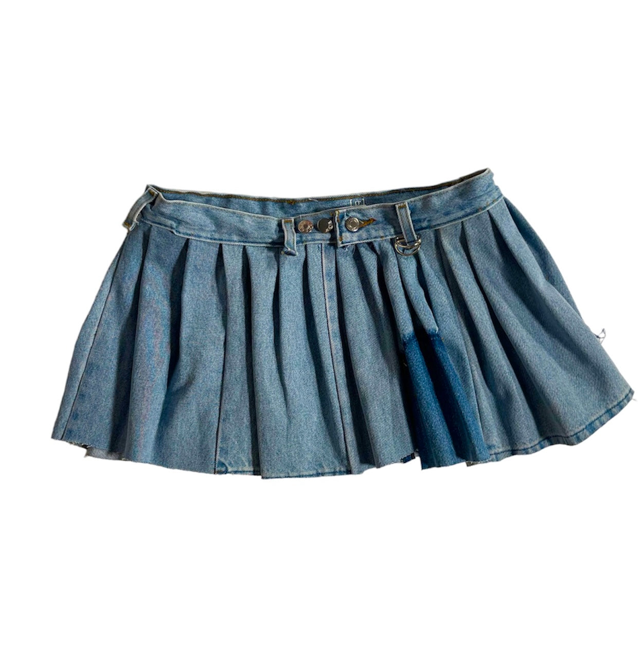 Pleated Denim Skirt [Light Denim]